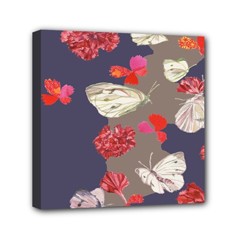 Original Butterfly Carnation Mini Canvas 6  X 6  by Mariart