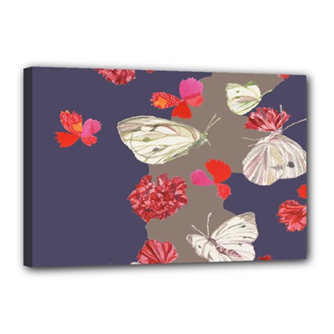 Original Butterfly Carnation Canvas 18  X 12  by Mariart