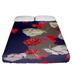 Original Butterfly Carnation Fitted Sheet (california King Size)