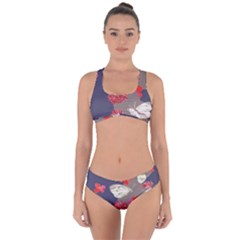 Original Butterfly Carnation Criss Cross Bikini Set by Mariart