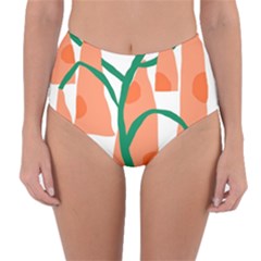 Portraits Plants Carrot Polka Dots Orange Green Reversible High-waist Bikini Bottoms