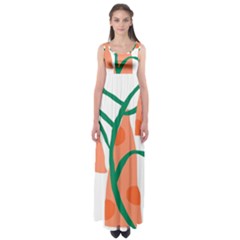 Portraits Plants Carrot Polka Dots Orange Green Empire Waist Maxi Dress by Mariart