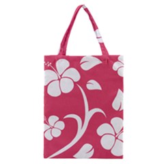 Pink Hawaiian Flower White Classic Tote Bag by Mariart