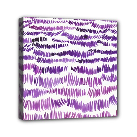 Original Feather Opaque Color Purple Mini Canvas 6  X 6  by Mariart
