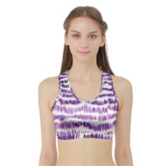 Original Feather Opaque Color Purple Sports Bra With Border