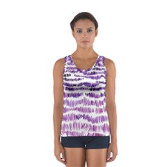 Original Feather Opaque Color Purple Women s Sport Tank Top  by Mariart