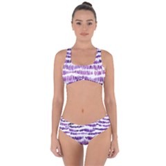 Original Feather Opaque Color Purple Criss Cross Bikini Set by Mariart