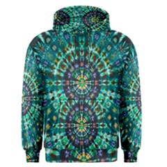 Peacock Throne Flower Green Tie Dye Kaleidoscope Opaque Color Men s Pullover Hoodie by Mariart