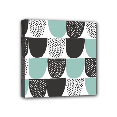 Sugar Blue Fabric Polka Dots Circle Mini Canvas 4  X 4  by Mariart