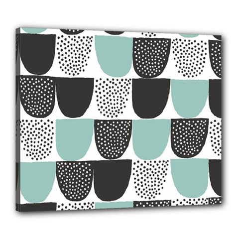 Sugar Blue Fabric Polka Dots Circle Canvas 24  X 20  by Mariart