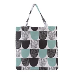 Sugar Blue Fabric Polka Dots Circle Grocery Tote Bag by Mariart