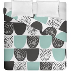 Sugar Blue Fabric Polka Dots Circle Duvet Cover Double Side (king Size) by Mariart