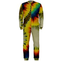 Red Blue Yellow Green Medium Rainbow Tie Dye Kaleidoscope Opaque Color Onepiece Jumpsuit (men)  by Mariart