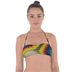 Red Blue Yellow Green Medium Rainbow Tie Dye Kaleidoscope Opaque Color Halter Bandeau Bikini Top by Mariart