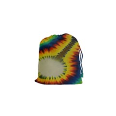 Red Blue Yellow Green Medium Rainbow Tie Dye Kaleidoscope Opaque Color Drawstring Pouches (xs)  by Mariart