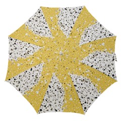 Spot Polka Dots Orange Black Straight Umbrellas by Mariart