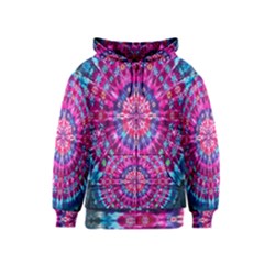 Red Blue Tie Dye Kaleidoscope Opaque Color Circle Kids  Zipper Hoodie by Mariart