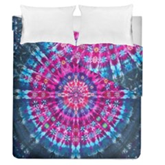 Red Blue Tie Dye Kaleidoscope Opaque Color Circle Duvet Cover Double Side (queen Size)