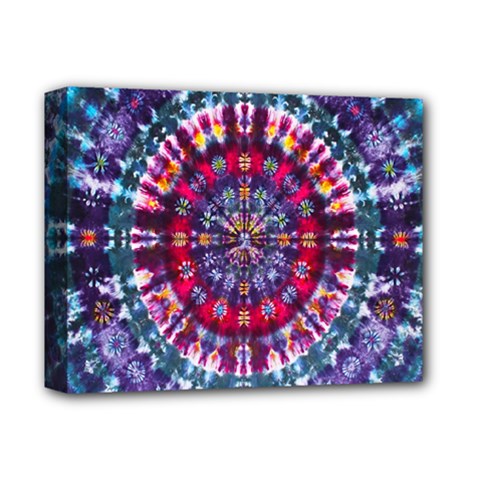 Red Purple Tie Dye Kaleidoscope Opaque Color Deluxe Canvas 14  X 11 