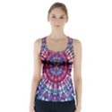 Red Purple Tie Dye Kaleidoscope Opaque Color Racer Back Sports Top View1