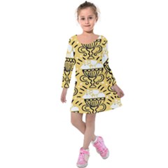 Trophy Beers Glass Drink Kids  Long Sleeve Velvet Dress