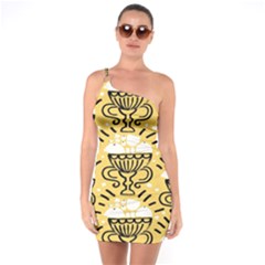 Trophy Beers Glass Drink One Soulder Bodycon Dress