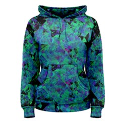 Blue And Green Tiles On Black Background Women s Pullover Hoodie by traceyleeartdesigns