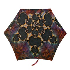 The Eye Of Julia, A Rainbow Fractal Paint Swirl Mini Folding Umbrellas by jayaprime