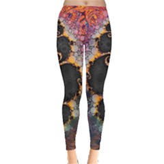 The Eye Of Julia, A Rainbow Fractal Paint Swirl Leggings  by jayaprime