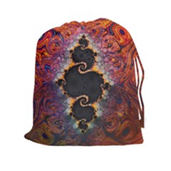 The Eye Of Julia, A Rainbow Fractal Paint Swirl Drawstring Pouches (xxl) by jayaprime