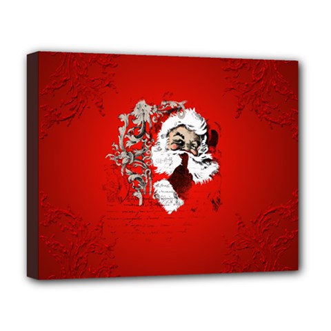 Funny Santa Claus  On Red Background Deluxe Canvas 20  X 16  