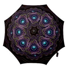 Beautiful Turquoise And Amethyst Fractal Jewelry Hook Handle Umbrellas (large) by jayaprime