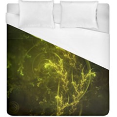 Beautiful Emerald Fairy Ferns in a Fractal Forest Duvet Cover (King Size)