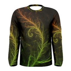 Fractal Hybrid Of Guzmania Tuti Fruitti And Ferns Men s Long Sleeve Tee by jayaprime