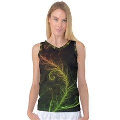 Fractal Hybrid Of Guzmania Tuti Fruitti And Ferns Women s Basketball Tank Top by jayaprime