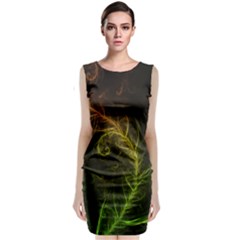 Fractal Hybrid Of Guzmania Tuti Fruitti And Ferns Classic Sleeveless Midi Dress by jayaprime