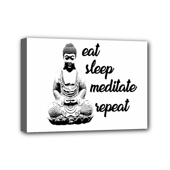 Eat, sleep, meditate, repeat  Mini Canvas 7  x 5 