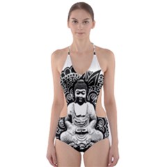 Ornate Buddha Cut-out One Piece Swimsuit