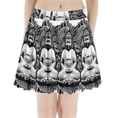 Ornate Buddha Pleated Mini Skirt by Valentinaart