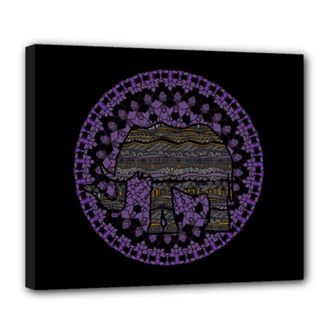 Ornate Mandala Elephant  Deluxe Canvas 24  X 20  