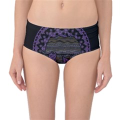 Ornate Mandala Elephant  Mid-waist Bikini Bottoms by Valentinaart