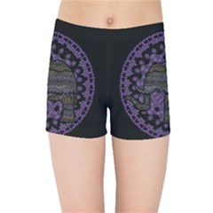 Ornate Mandala Elephant  Kids Sports Shorts by Valentinaart