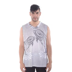 Beautiful Dolphin, Mandala Design Men s Basketball Tank Top by FantasyWorld7