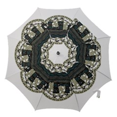 Ornate mandala elephant  Hook Handle Umbrellas (Small)