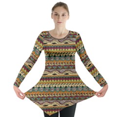 Aztec Pattern Long Sleeve Tunic 