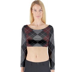 Wool Texture With Great Pattern Long Sleeve Crop Top by BangZart