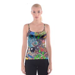 Pixel Art City Spaghetti Strap Top