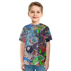 Pixel Art City Kids  Sport Mesh Tee