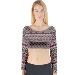 Aztec Pattern Patterns Long Sleeve Crop Top