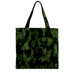 Camouflage Green Army Texture Zipper Grocery Tote Bag by BangZart